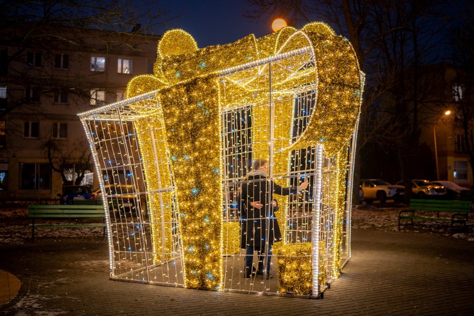 Świąteczna instalacja na Kozinach