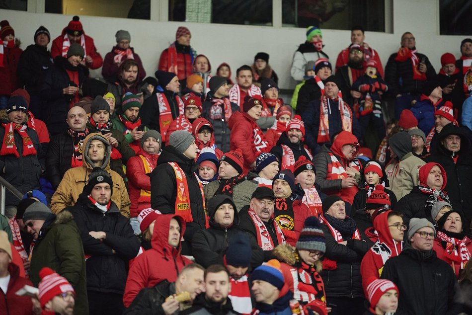 Kibice na meczu Widzewa Łódź - Pogoń Szczecin