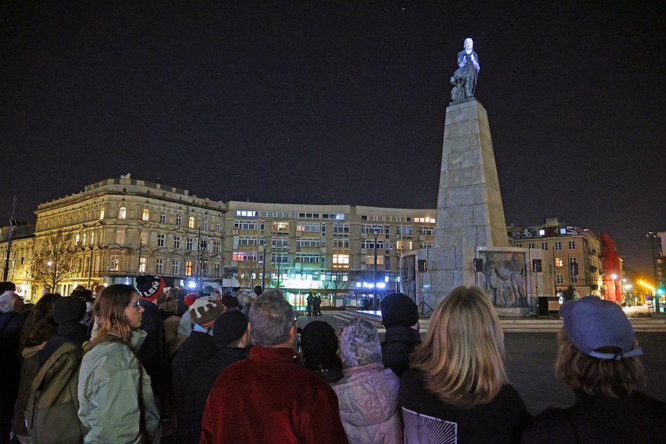 Projekcja na placu Wolności