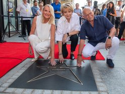 Uroczyste odsłonięcie gwiazdy braci Warner w Alei Gwiazd na Piotrkowskiej w Łodzi