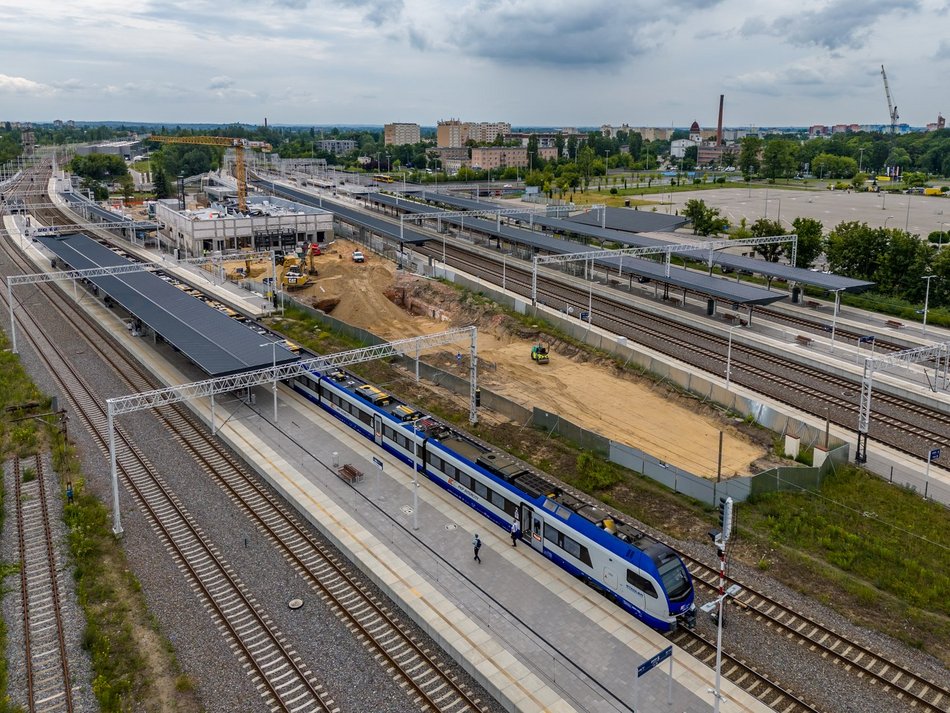 Przebudowa dworca Łódź Kaliska z lotu ptaka