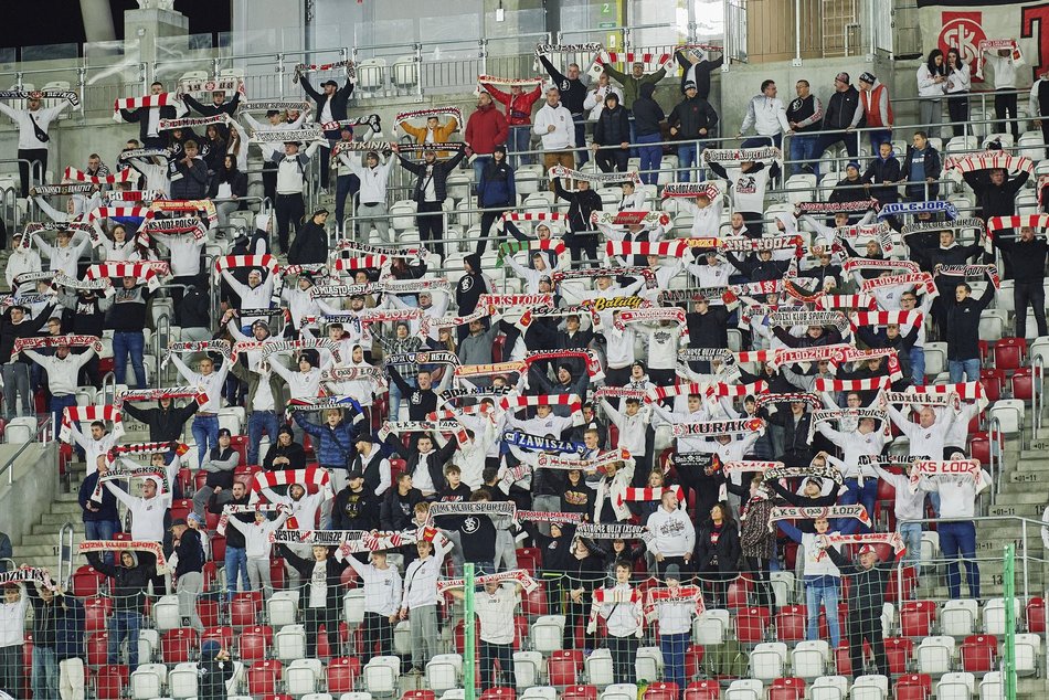 Kibice na meczu ŁKS Łódź - Raków Częstochowa
