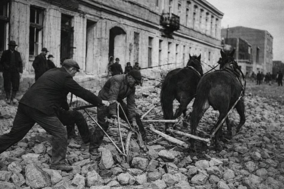 Łódź. Drogi w dawnej Łodzi. Z czego je budowano, jak je konserwowano i jakie stwarzały problemy?