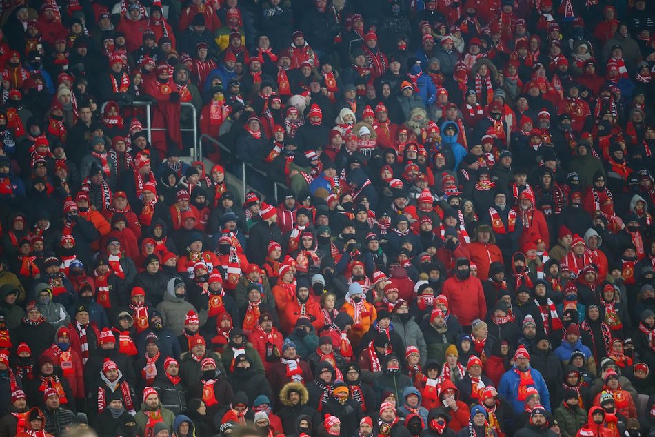 Łódź. Kibice na meczu Widzewa Łódź z Jagiellonią Białystok