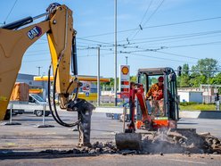 Prace na skrzyżowaniu ul. Legionów i al. Włókniarzy