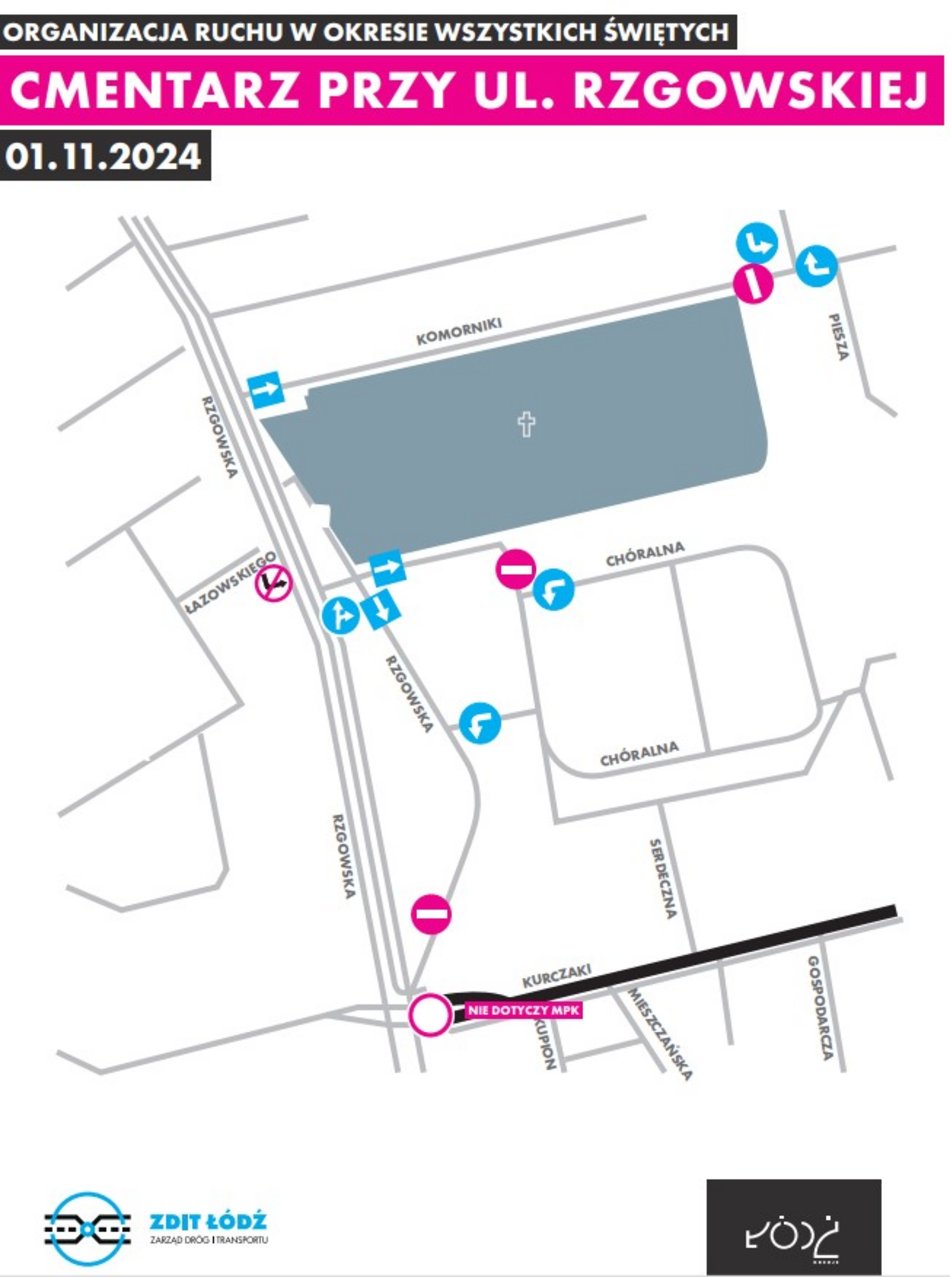 Jak dojechać na cmentarze w Łodzi we Wszystkich świętych 2024