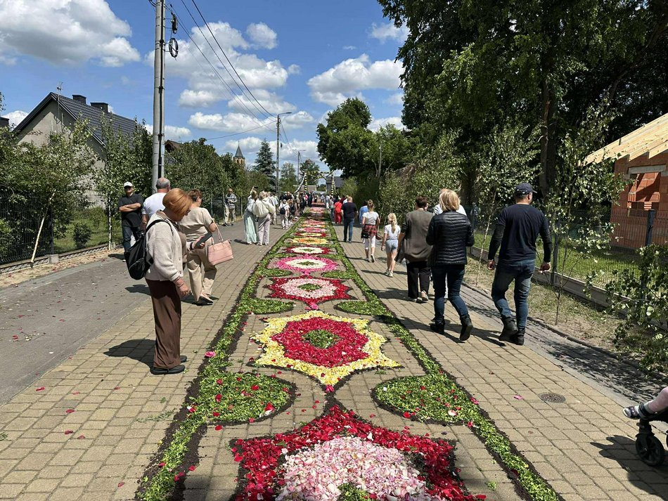 Łódź. Boże Ciało w Łódzkiem. Kwiatowe dywany w Spycimierzu