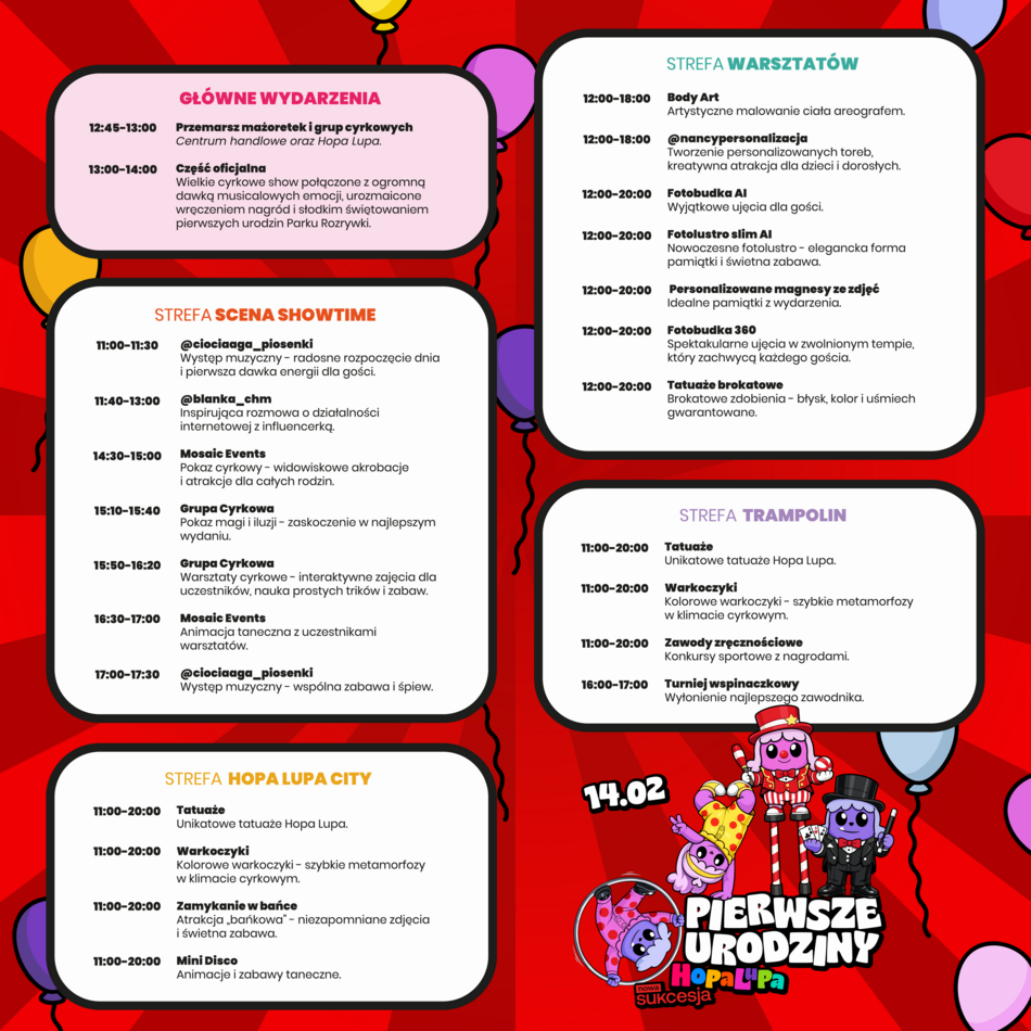 Łódź. Pierwsze urodziny Hopa Lupa w Łodzi. Tyle atrakcji, że nie może cię tam zabraknąć!