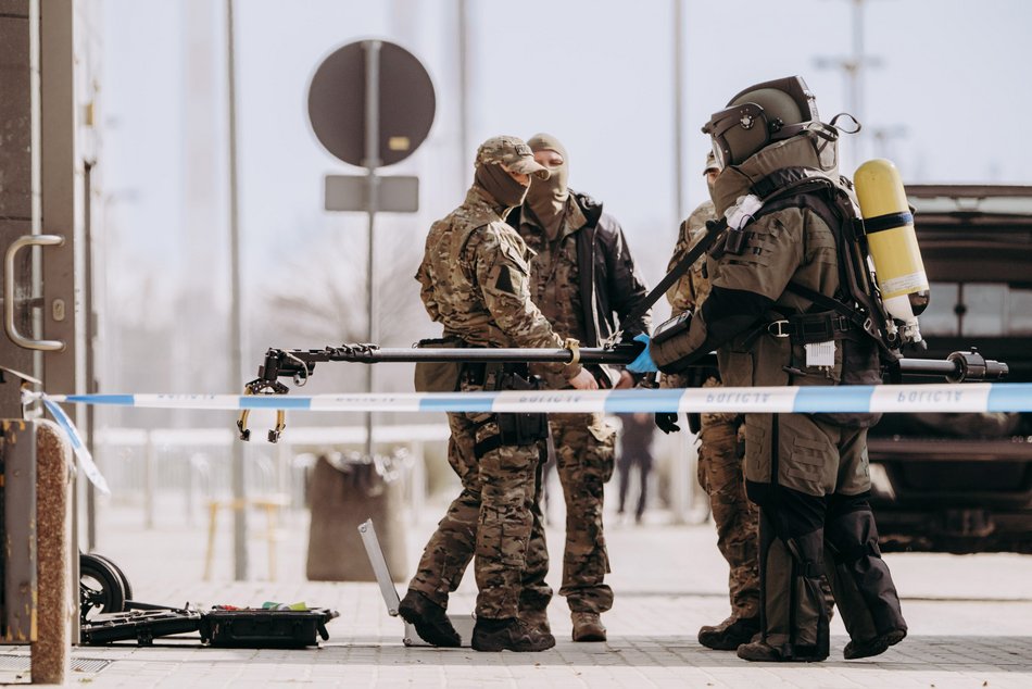 Ćwiczenia służb specjalnych na stadionie im. Władysława Króla w Łodzi