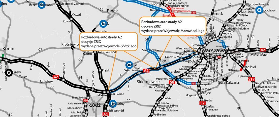 Łódź. Rozbudowa autostrady A2 między Łodzią a Warszawą. To pewne!
