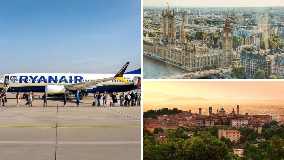 Łódź. Lotnisko w Łodzi, Londyn, Bergamo