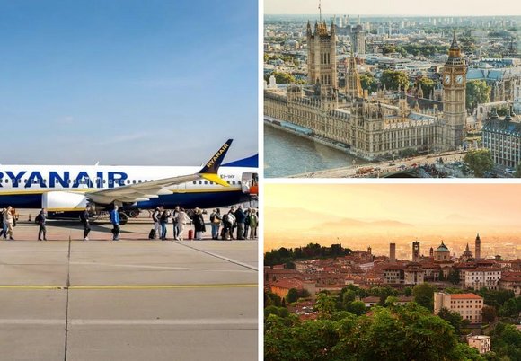 Łódź. Lotnisko w Łodzi, Londyn, Bergamo