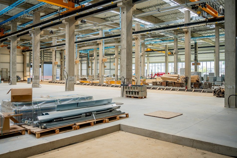 Zajezdnia Helenówek w Łodzi. Konstrukcja ukończona, trwa montaż urządzeń