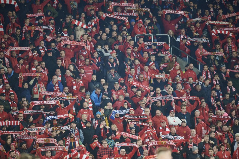 Kibice na meczu Widzew Łódź – Warta Poznań