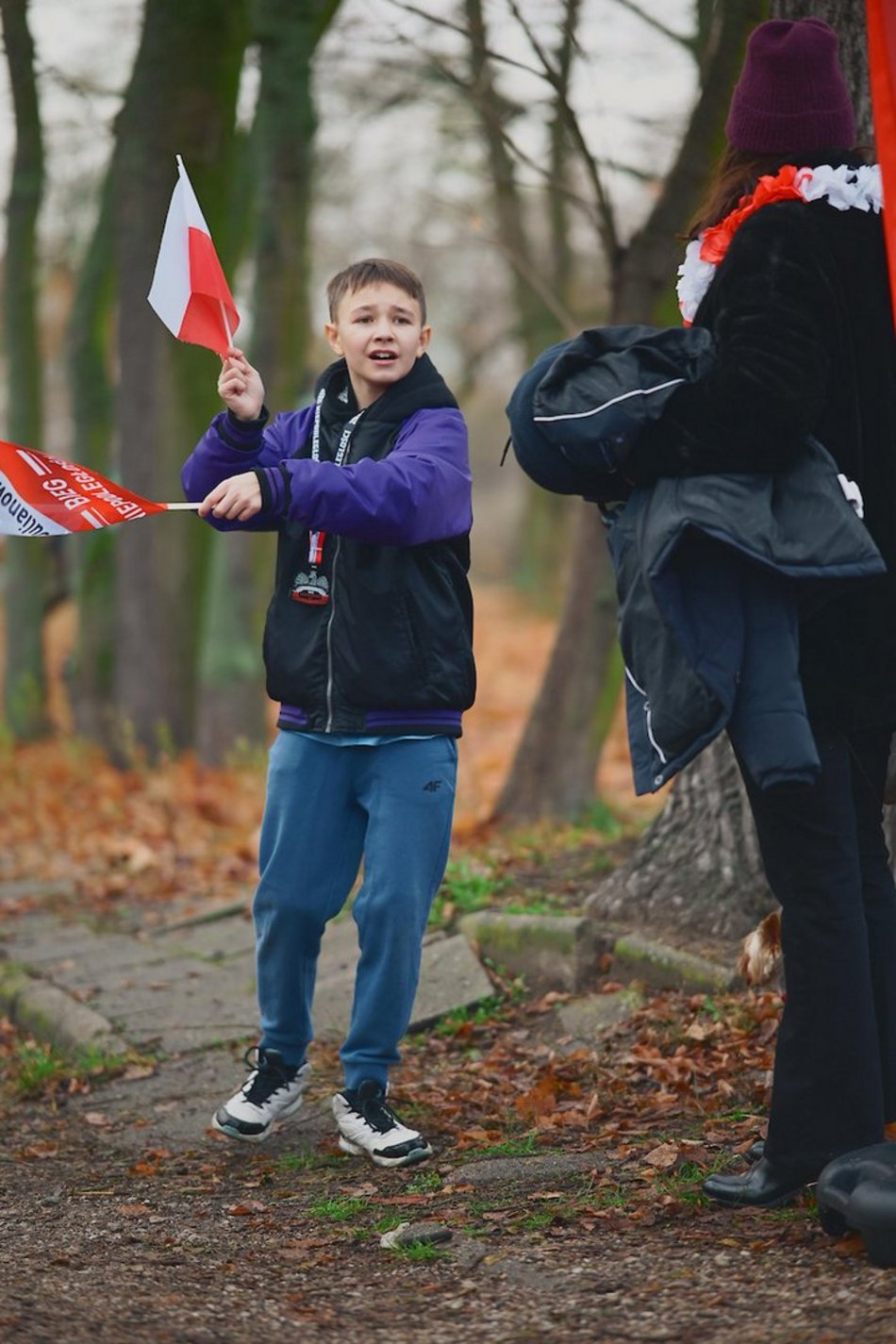 Łódź. Bieg Niepodległości w parku Julianowskim