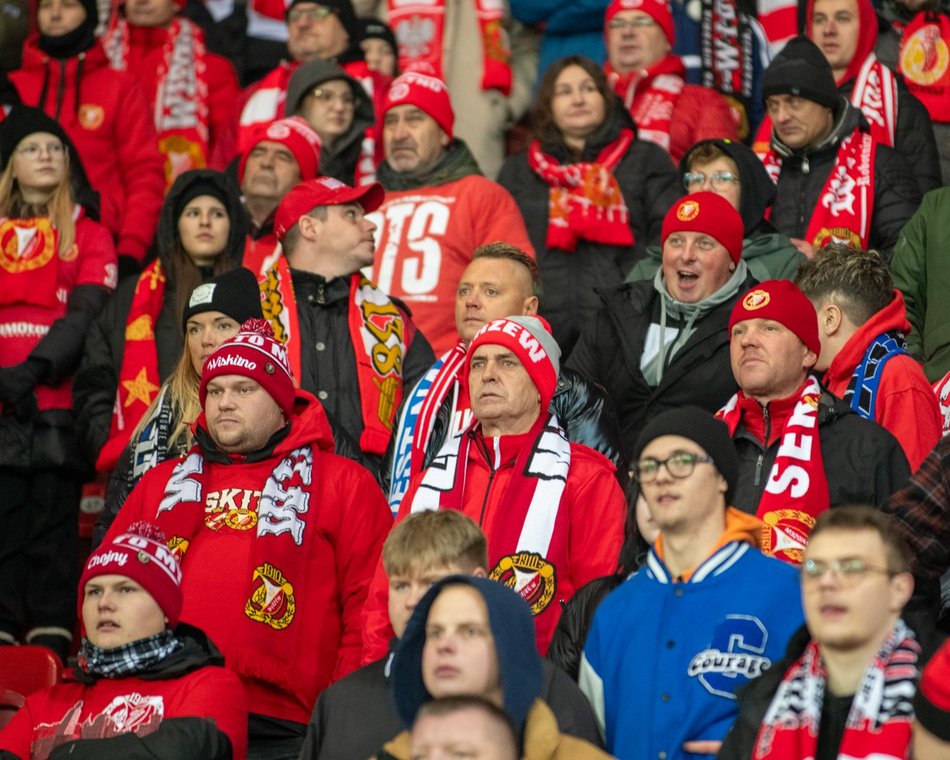 Kibice na meczu Widzew Łódź - Raków Częstochowa