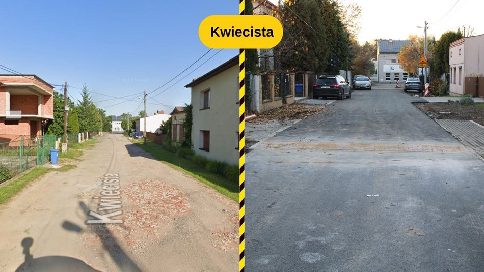 Łódź. Ulica Kwiecista w Łodzi przed i po remoncie