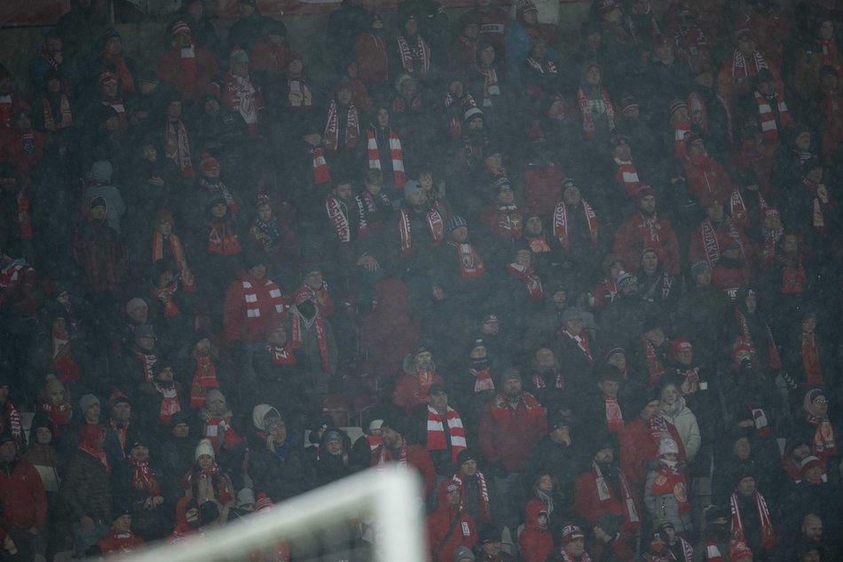 Kibice na meczu Widzewa Łódź z Radomiakiem Radom