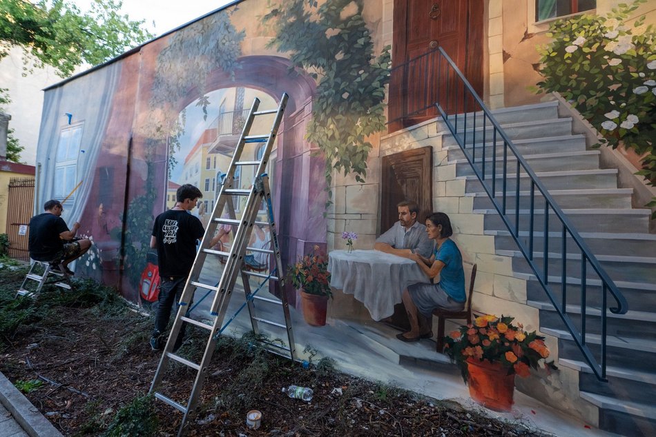 Łódź. Niezwykły mural w Pasażu Róży w Łodzi. Iście włoski klimat!