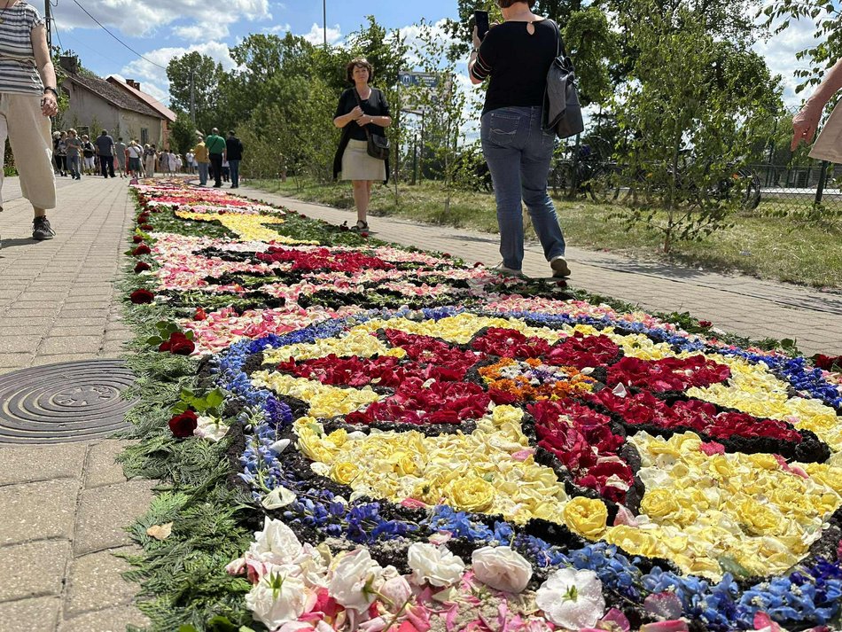 Łódź. Boże Ciało w Łódzkiem. Kwiatowe dywany w Spycimierzu