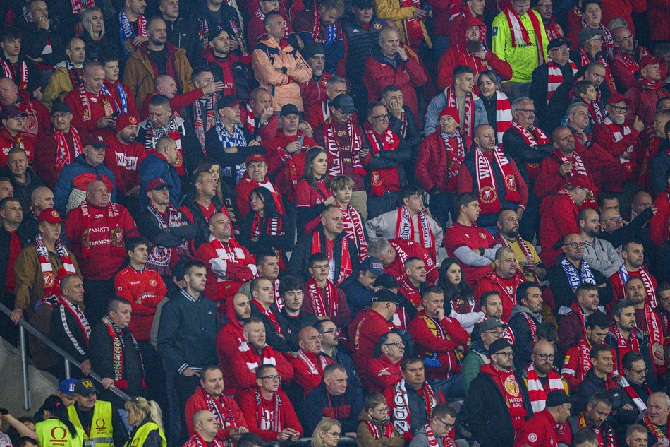 Kibice na meczu Widzewa Łódź z Górnikiem Zabrze