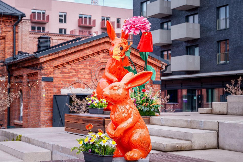 Łódź. Zające wielkanocne opanowały Fuzję! Widziałeś już te niezwykłe dekoracje?