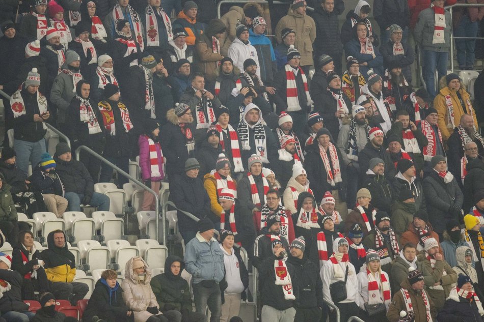 Kibice na meczu ŁKS Łódź z Legią Warszawa