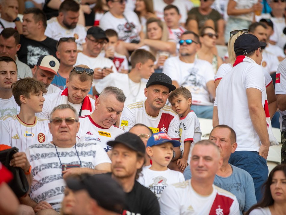 Kibice na meczu ŁKS Łódź - Pogoń Szczecin