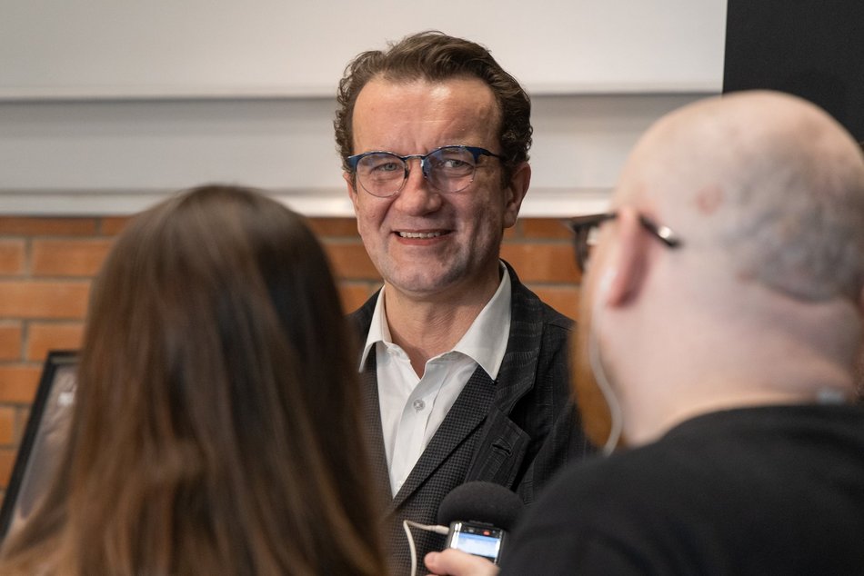 Łódź. Tomasz Kot i Antoni Pawlicki w kinie EC1 Łodź. Gościli na premierowym pokazie filmu „Pojedynek”