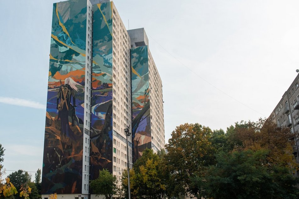Mural z Wiedźminem
