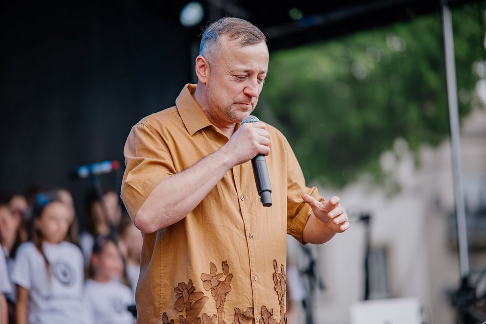 Łódź. Czesław Mozil na Miejskim Dniu Dziecka w Łodzi