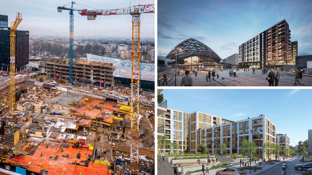 Nowe Centrum Łodzi to wielki plac budowy. Powstają mieszkania, rynek, parkingi i kino! [WIZUALIZACJE]