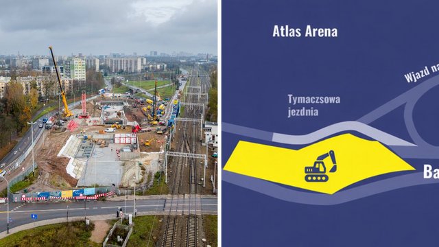 Kolej Dużych Prędkości w Łodzi. Zmiany w ruchu przy Atlas Arenie [MAPY]