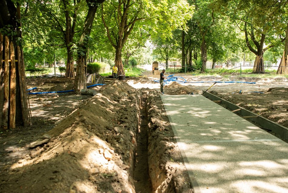 Park Staromiejski w Łodzi w remoncie