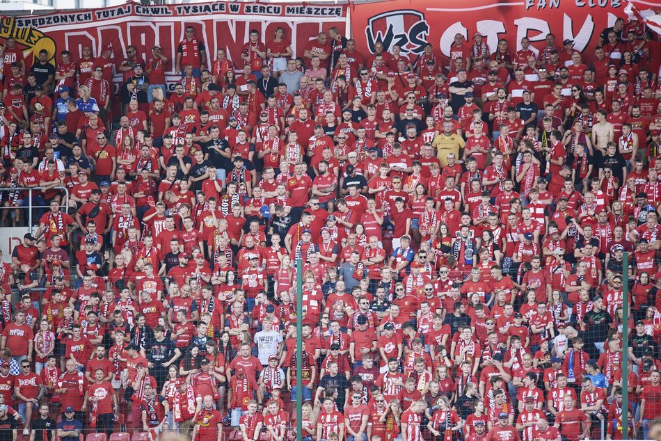 Kibice na meczu Widzew Łódź - Cracovia