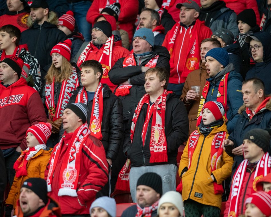 Kibice na meczu Widzew Łódź - Warta Poznań