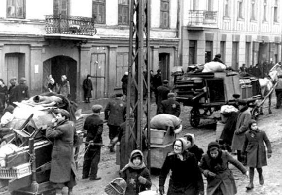 Przesiedlanie do łódzkiego getta zimą 1940 r.