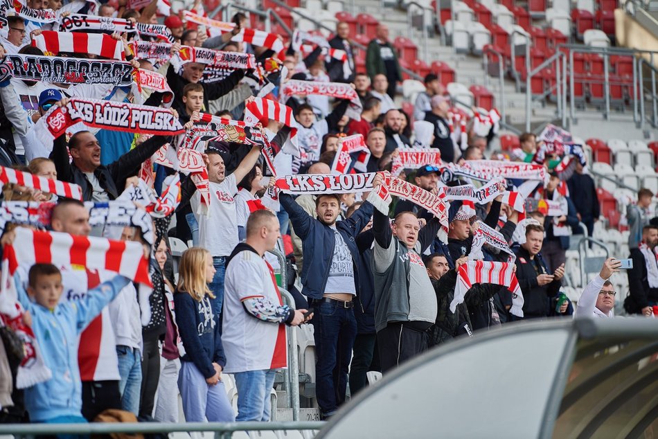 Kibice na meczu ŁKS Łódź - Arka Gdynia