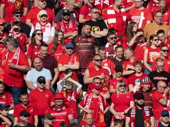 Kibice na meczu Widzewa Łódź z Piastem Gliwice