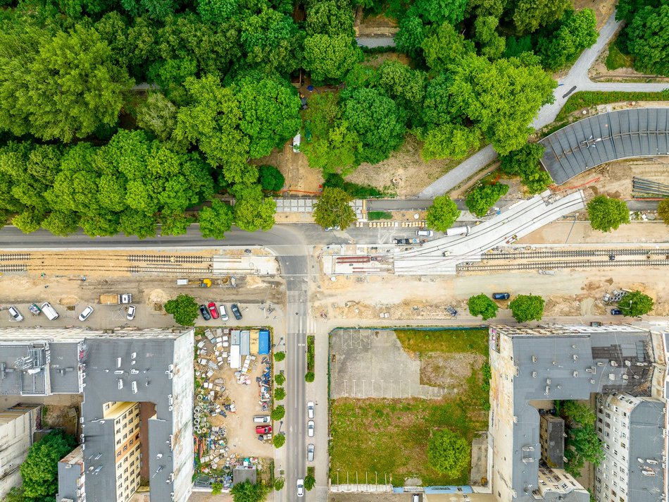 remont ulicy z lotu ptaka