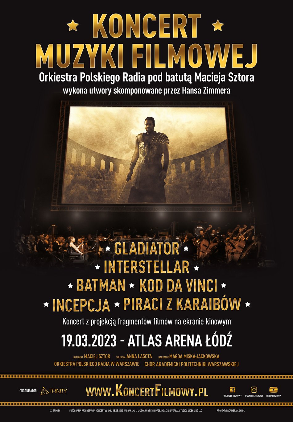 Koncert Muzyki Filmowej, Atlas Arena, 19 marca 2023 r.