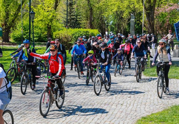 Łódź. Rowerzyści