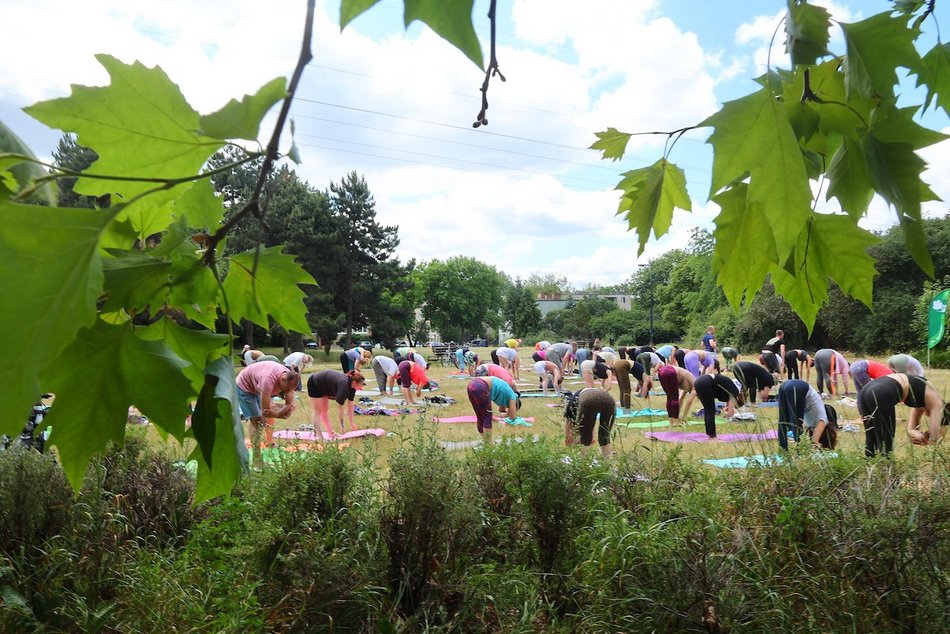 Łódź. Joga w parku Podolskim w Łodzi. Mnóstwo dobrej energii