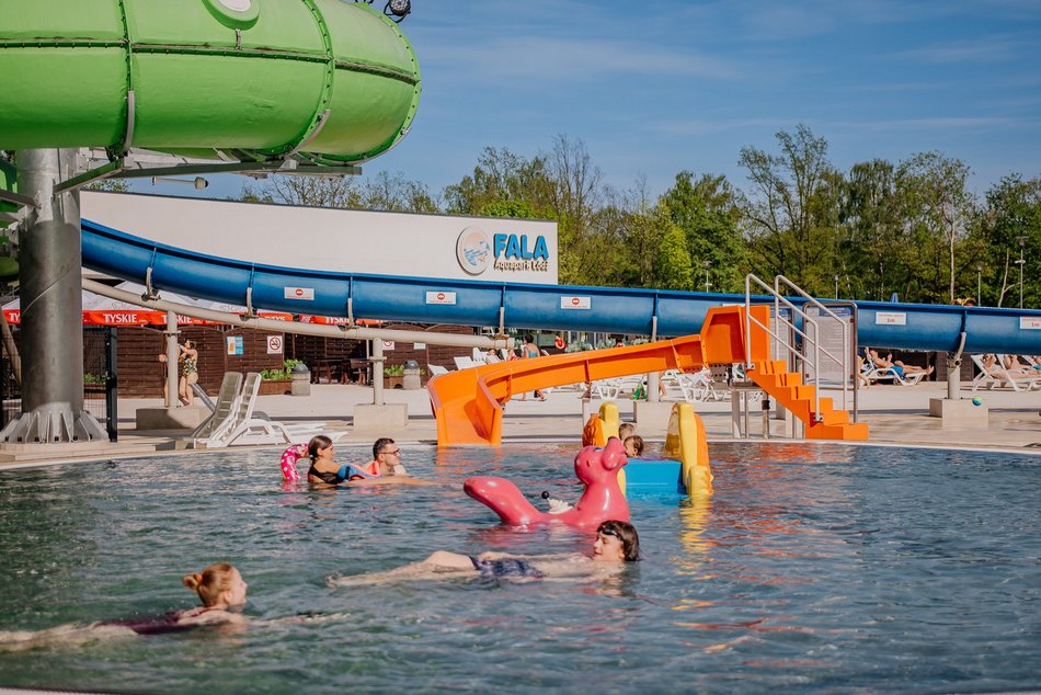 Aquapark Fala w majówkę - baseny zewnętrzne, zjeżdżalnia kamikaze