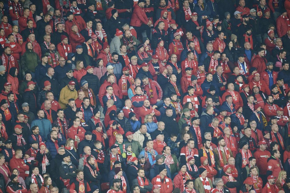 Kibice na meczu Widzew Łódź – Warta Poznań