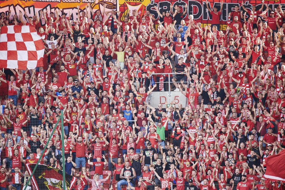 Kibice na meczu Widzew Łódź - Cracovia