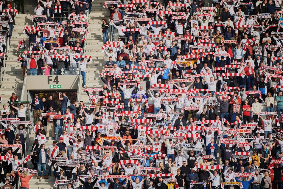 Kibice na meczu ŁKS Łódź - Arka Gdynia