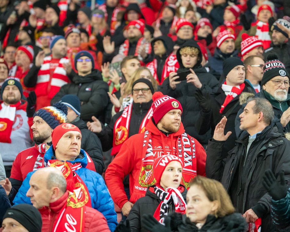 Kibice na meczu Widzew Łódź - Raków Częstochowa