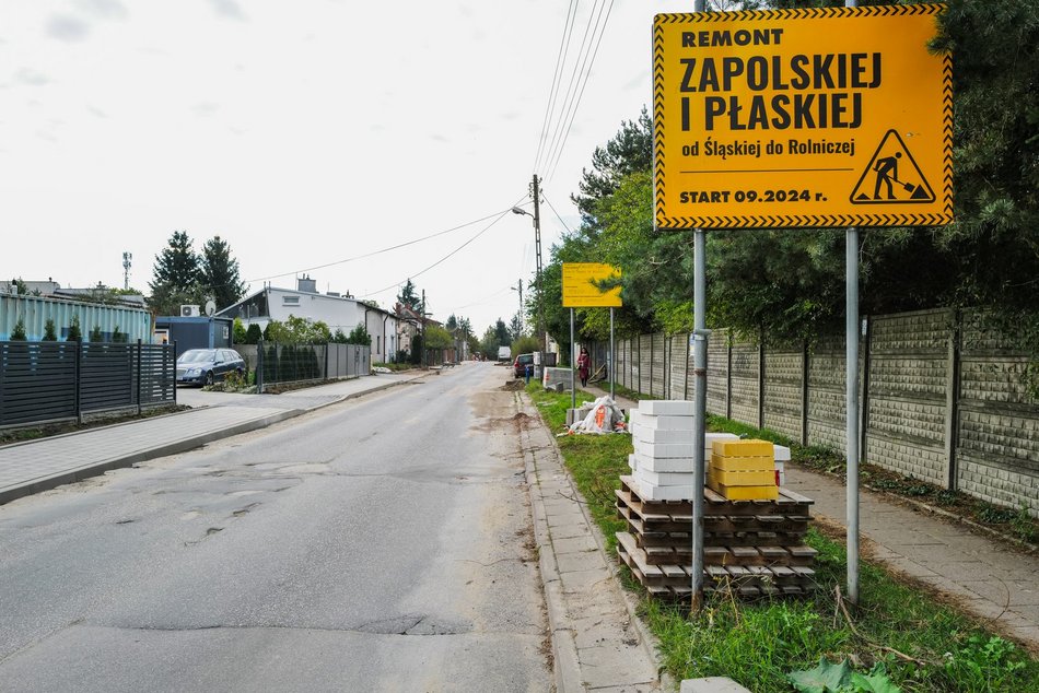 Remont ulic Zapolskiej i Płaskiej