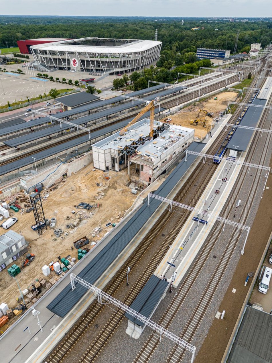 Przebudowa dworca Łódź Kaliska z lotu ptaka
